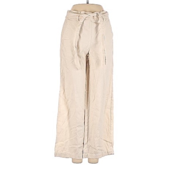 J. Crew Pants - J.Crew Beige Linen Blend Wide Leg Trouser Pants Size 00